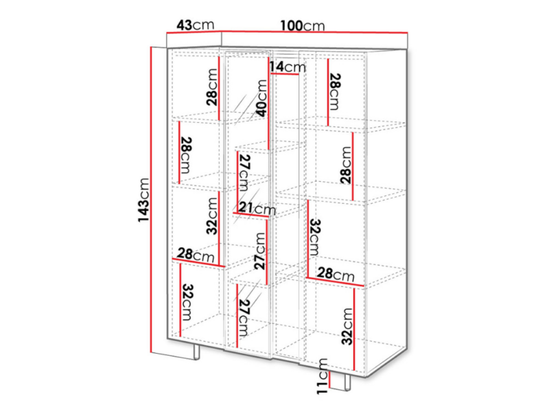 Vitrine Ali 100x143cm