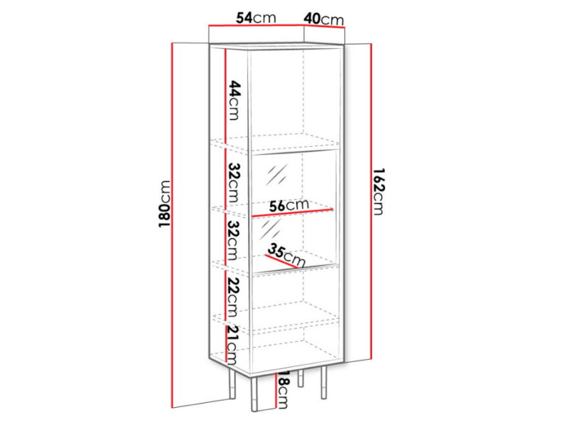 Vitrine Ally 54x180cm