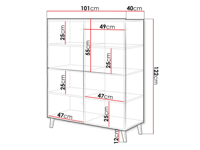 Móvel Auxiliar Ascra 101x122cm - Branco