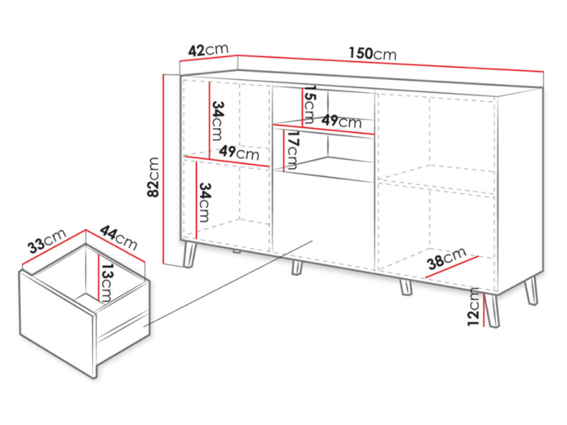 Aparador Ascra 150cm - Branco