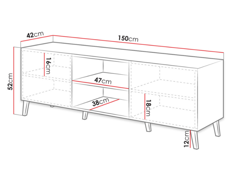 Móvel TV Ascra 150cm - Branco