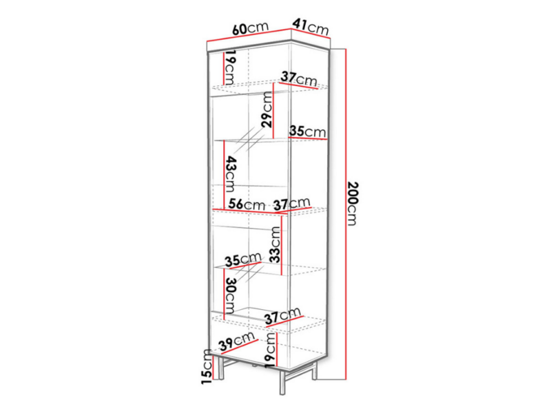 Vitrine Duncan 60x200cm