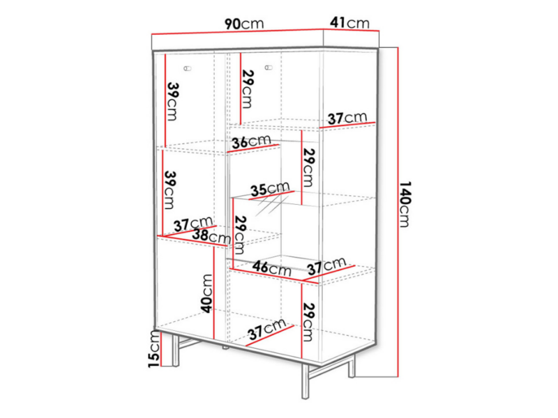 Vitrine Duncan 90x140cm