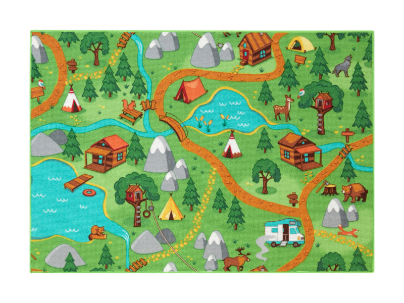 Tapete infantil WILD LIFE - antiderrapante, 95x133cm